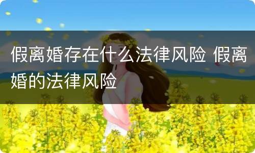 假离婚存在什么法律风险 假离婚的法律风险