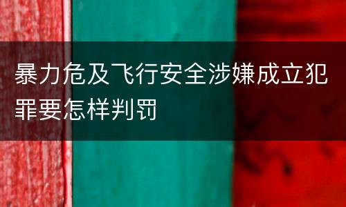 暴力危及飞行安全涉嫌成立犯罪要怎样判罚