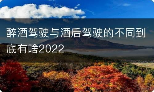 醉酒驾驶与酒后驾驶的不同到底有啥2022