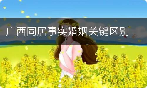 广西同居事实婚姻关键区别