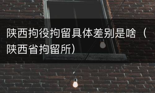 陕西拘役拘留具体差别是啥（陕西省拘留所）