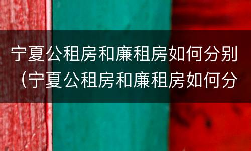 宁夏公租房和廉租房如何分别（宁夏公租房和廉租房如何分别出租）