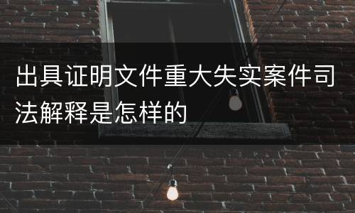 出具证明文件重大失实案件司法解释是怎样的