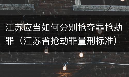 江苏应当如何分别抢夺罪抢劫罪（江苏省抢劫罪量刑标准）