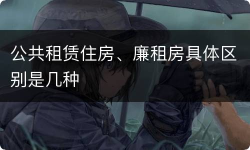 公共租赁住房、廉租房具体区别是几种
