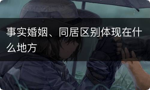 事实婚姻、同居区别体现在什么地方