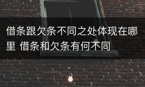 借条跟欠条不同之处体现在哪里 借条和欠条有何不同