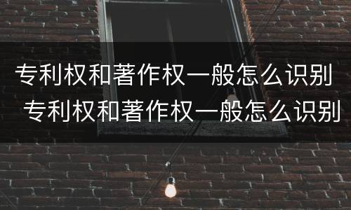 专利权和著作权一般怎么识别 专利权和著作权一般怎么识别的