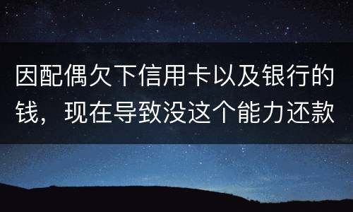 因配偶欠下信用卡以及银行的钱，现在导致没这个能力还款，该怎么做