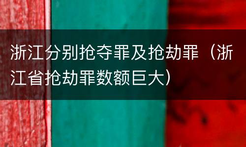 浙江分别抢夺罪及抢劫罪（浙江省抢劫罪数额巨大）