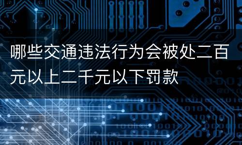 哪些交通违法行为会被处二百元以上二千元以下罚款