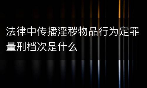 法律中传播淫秽物品行为定罪量刑档次是什么