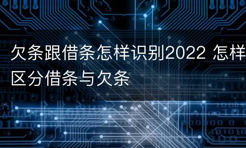 欠条跟借条怎样识别2022 怎样区分借条与欠条