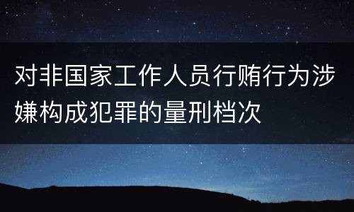 对非国家工作人员行贿行为涉嫌构成犯罪的量刑档次