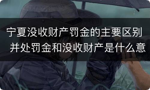 宁夏没收财产罚金的主要区别 并处罚金和没收财产是什么意思