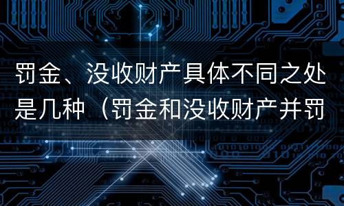 罚金、没收财产具体不同之处是几种（罚金和没收财产并罚的执行顺序）