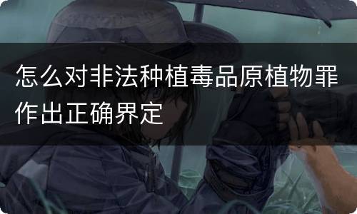 怎么对非法种植毒品原植物罪作出正确界定