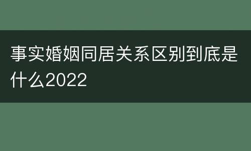 事实婚姻同居关系区别到底是什么2022