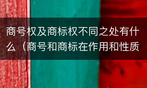 商号权及商标权不同之处有什么（商号和商标在作用和性质上的区别）