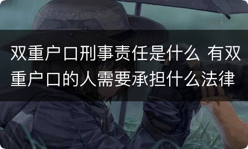 双重户口刑事责任是什么 有双重户口的人需要承担什么法律责任