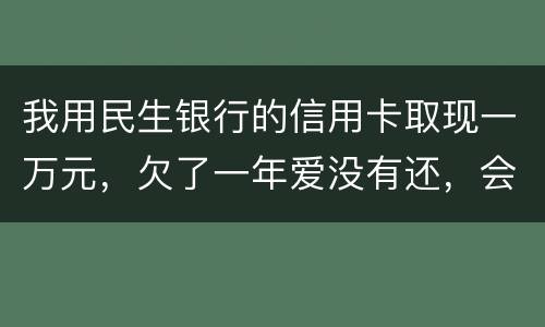 我用民生银行的信用卡取现一万元，欠了一年爱没有还，会构成诈骗罪吗