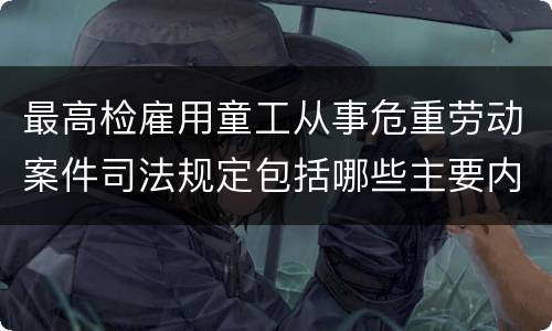 最高检雇用童工从事危重劳动案件司法规定包括哪些主要内容