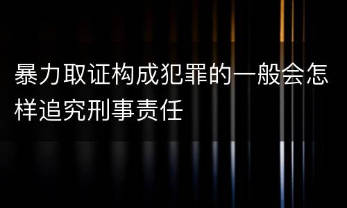 暴力取证构成犯罪的一般会怎样追究刑事责任