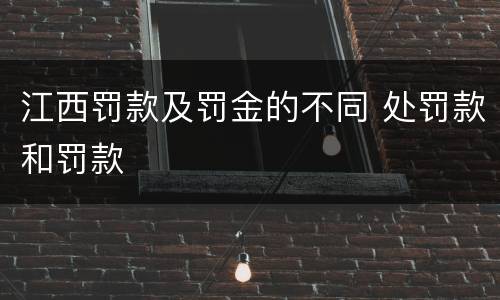 江西罚款及罚金的不同 处罚款和罚款