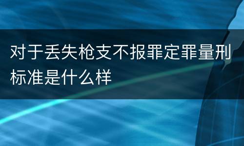 对于丢失枪支不报罪定罪量刑标准是什么样