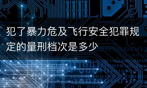 犯了暴力危及飞行安全犯罪规定的量刑档次是多少