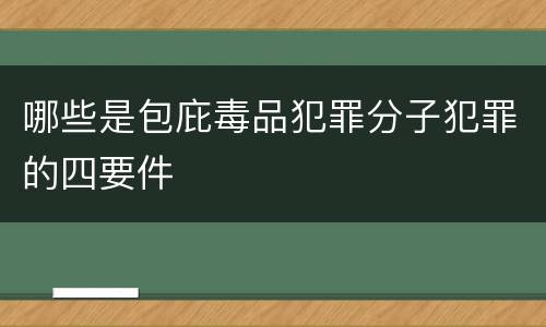 哪些是包庇毒品犯罪分子犯罪的四要件