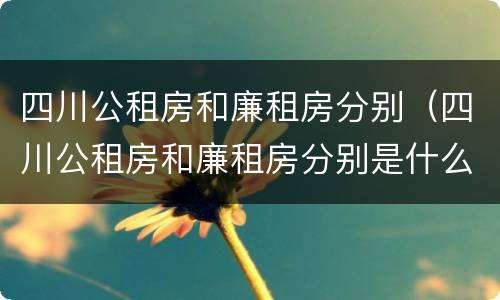 四川公租房和廉租房分别（四川公租房和廉租房分别是什么）