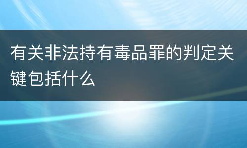 有关非法持有毒品罪的判定关键包括什么