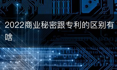 2022商业秘密跟专利的区别有啥