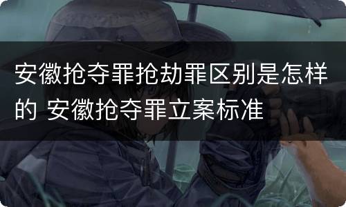 安徽抢夺罪抢劫罪区别是怎样的 安徽抢夺罪立案标准