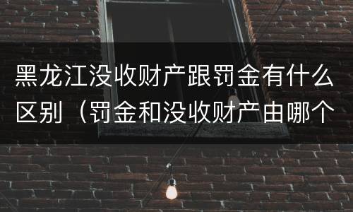 黑龙江没收财产跟罚金有什么区别（罚金和没收财产由哪个机关执行）