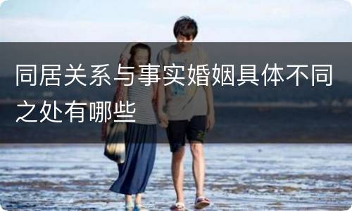 同居关系与事实婚姻具体不同之处有哪些