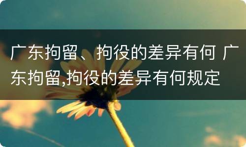 广东拘留、拘役的差异有何 广东拘留,拘役的差异有何规定