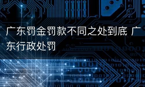 广东罚金罚款不同之处到底 广东行政处罚