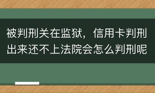 被判刑关在监狱，信用卡判刑出来还不上法院会怎么判刑呢