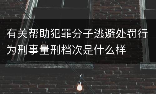 有关帮助犯罪分子逃避处罚行为刑事量刑档次是什么样