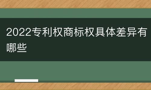 2022专利权商标权具体差异有哪些