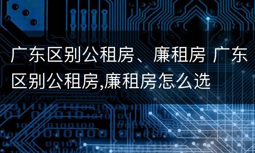 广东区别公租房、廉租房 广东区别公租房,廉租房怎么选