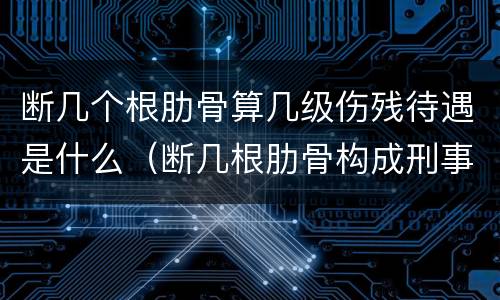 断几个根肋骨算几级伤残待遇是什么（断几根肋骨构成刑事责任）