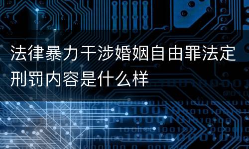 法律暴力干涉婚姻自由罪法定刑罚内容是什么样