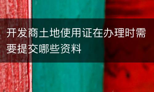 开发商土地使用证在办理时需要提交哪些资料