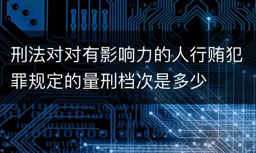 刑法对对有影响力的人行贿犯罪规定的量刑档次是多少