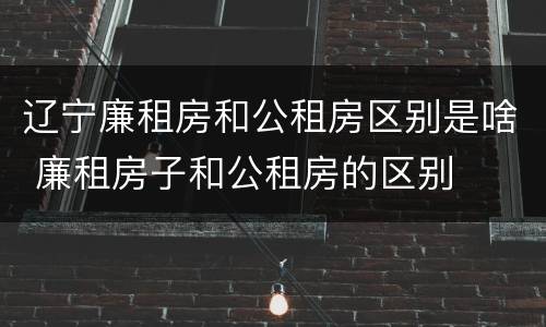 辽宁廉租房和公租房区别是啥 廉租房子和公租房的区别