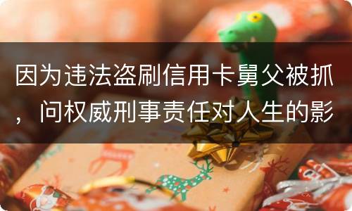 因为违法盗刷信用卡舅父被抓，问权威刑事责任对人生的影响是什么