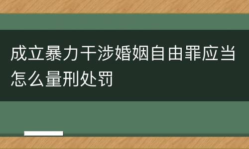 成立暴力干涉婚姻自由罪应当怎么量刑处罚